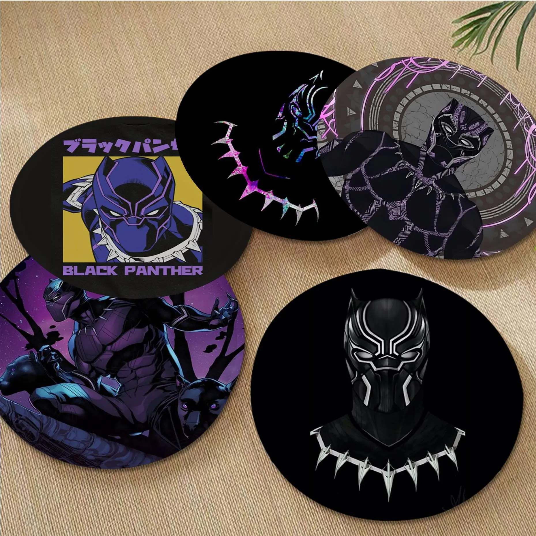 

Disney Super hero Black Panther Printing Meditation Cushion Stool Pad Dining Chair Tatami Seat Cushion Anti-Slip Stool Seat Mat