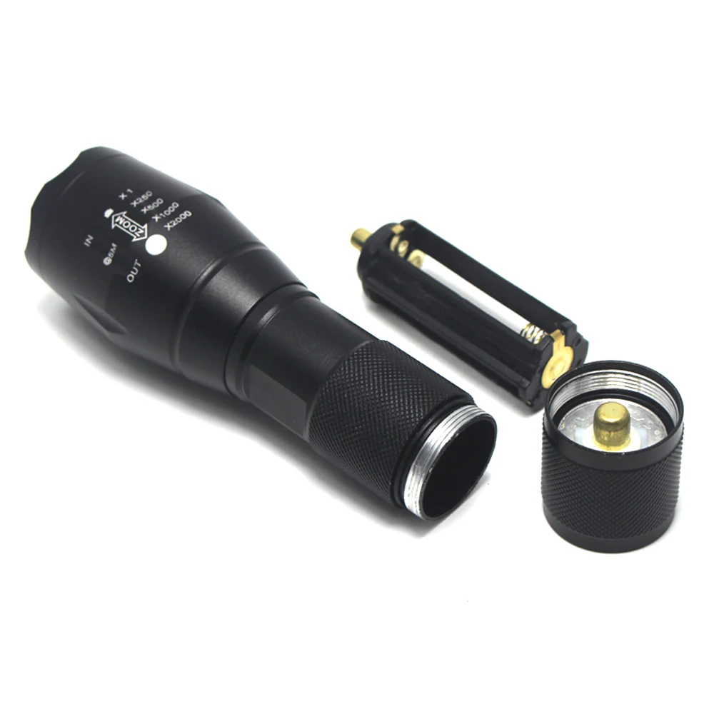 Tactical LED Flashlight Green Night Predator zoomable Flashlights Aluminum Hunting Torch A100 Powerful Weapon Gun Lantern images - 6