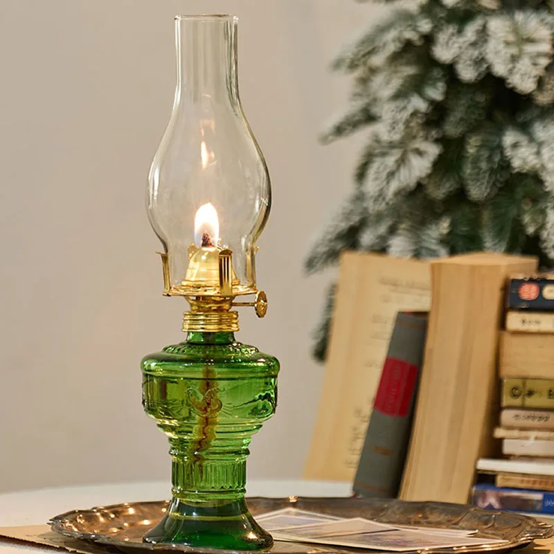 Винтажные стеклянные масляные лампы для помещения деревенская керосиновая