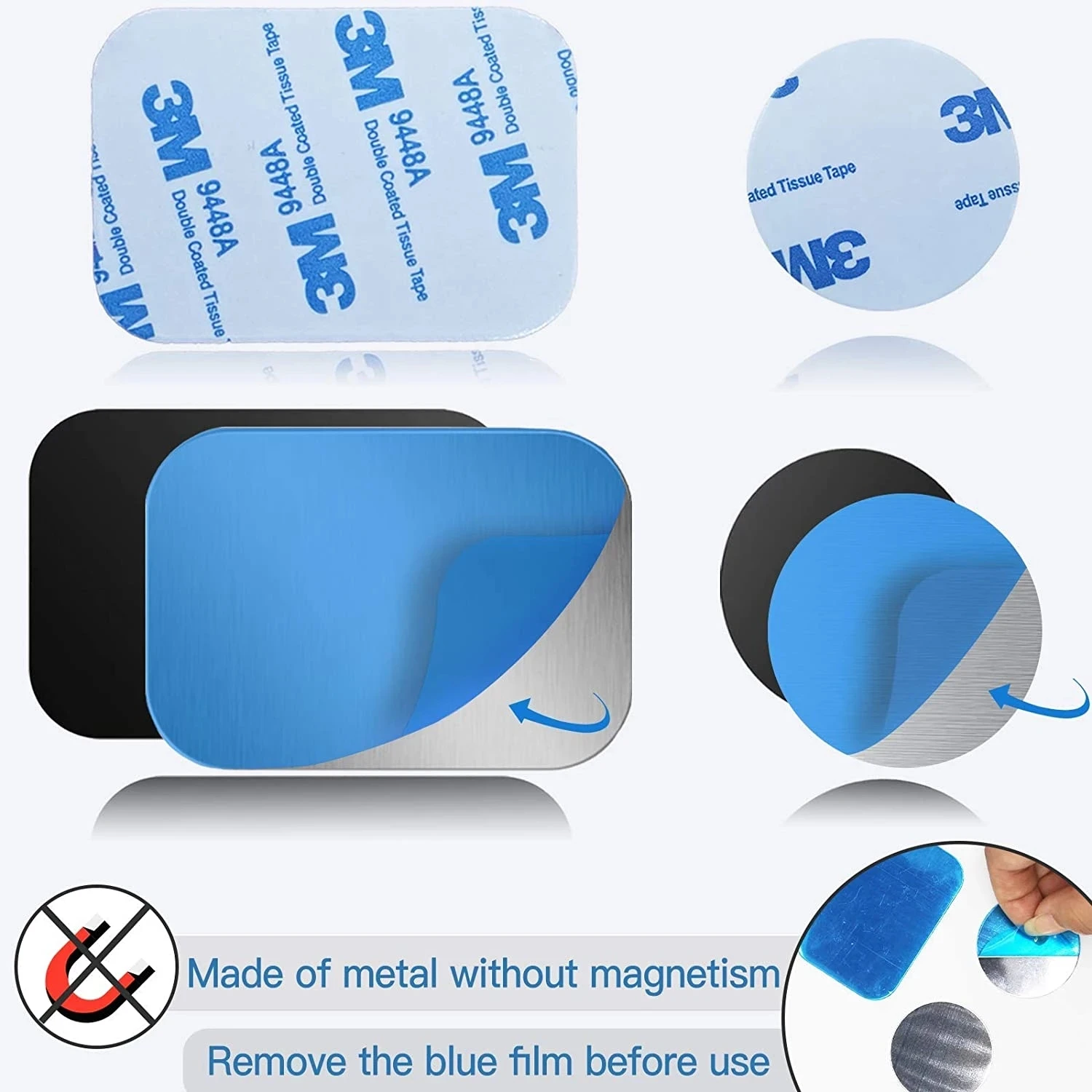 

Thin Metal Plate Disk for Magnetic Car Phone Holder Iron Sheet Sticker Disk for Magnet Tablet Desk Phone Car Stand Mount Round