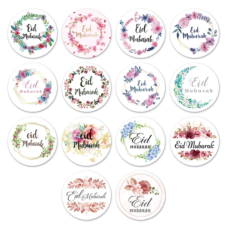 

12/50pcs Ramadan EID Mubarak Decorations Paper Sticker Gift Lable Seal Sticker Islamic Muslim Eid Al-fitr Decoration Supplies