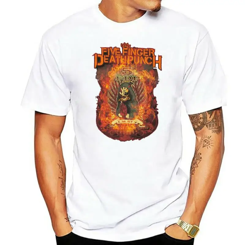

Official 5 Five Finger Death Punch Burn In Sin Graphic T-Shirt Merch FFDP 5FDP 2022 fashion t shirt 100% cotton tee shirt