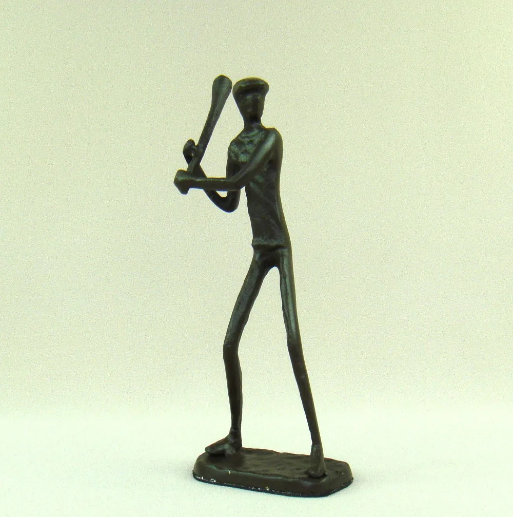 Абстрактная чугунная бейсбольная статуя хитника металлическая фигурка Бэтсмена