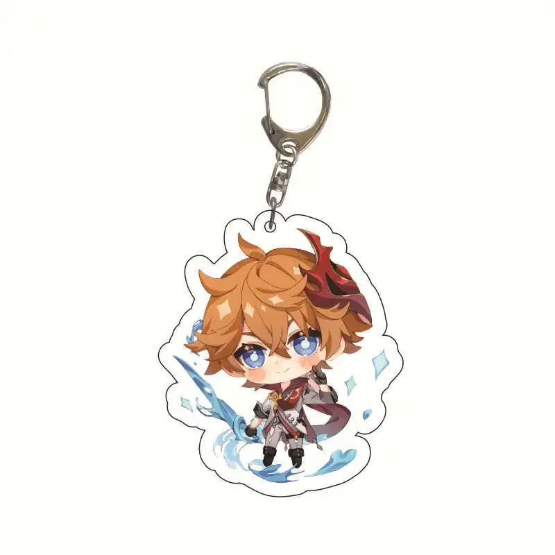 Двусторонний акриловый брелок для ключей с аниме Genshin Impact