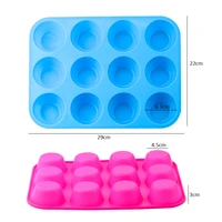 mini muffin 12 holes silicone round mold diy cupcake cookies fondant baking pan non stick pudding steamed cake mold baking tool