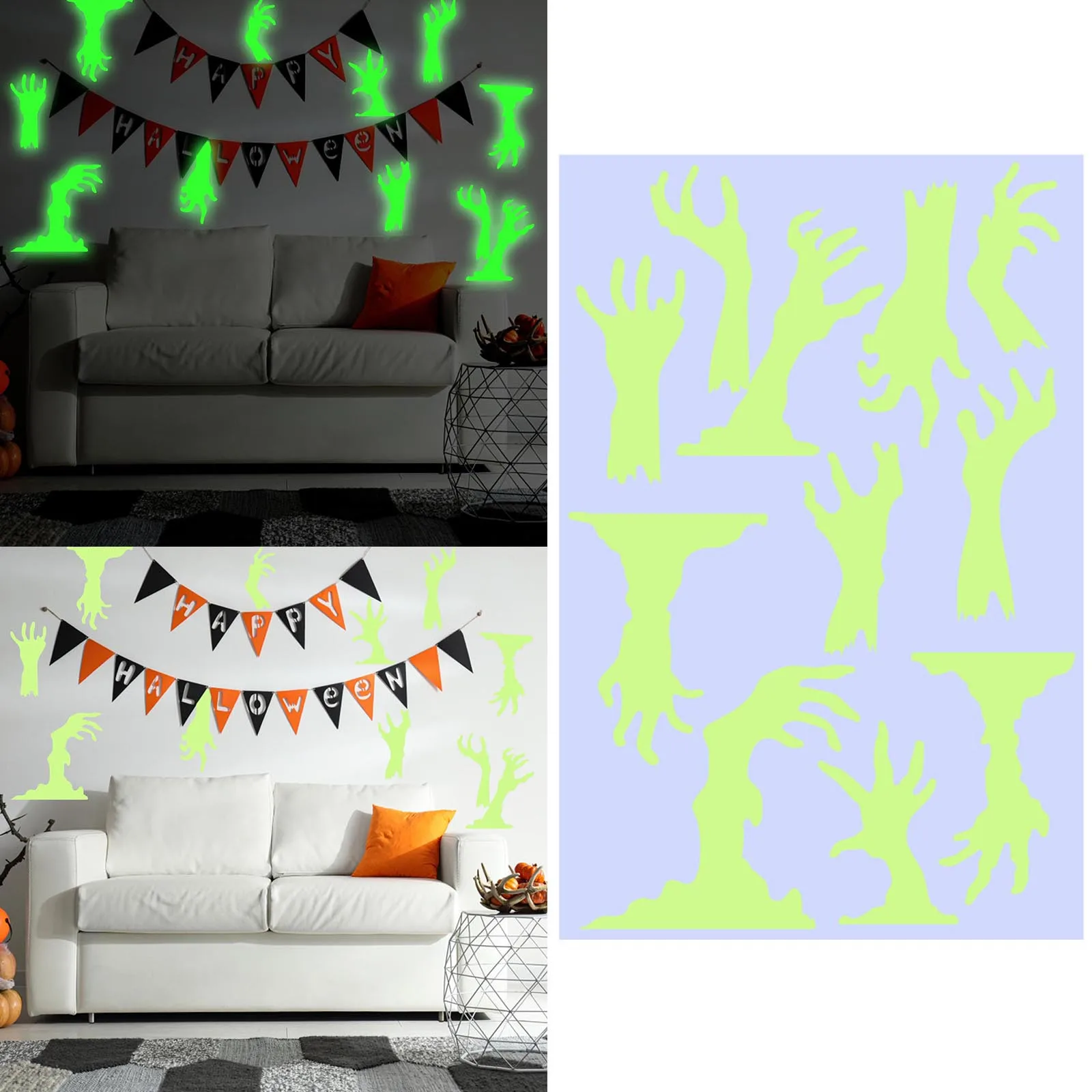 

Halloween Luminous Stickers Bedroom Living Room Wall Stickers Decoration Living Room Stickers Heart Wall Stickers Preppy Room