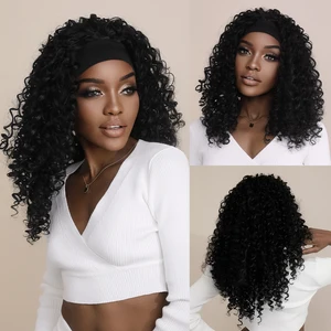 Imported NAMM Fluffy Afro Kinky Deep Curly Wig for Black Women Daily Cosplay Long Black Wavy Synthetic Hair W