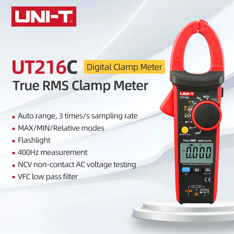 

Range Current Frequency Capacitance Multimeter Digital Auto Clamp Meter Measurement Tester Temperature&ncv