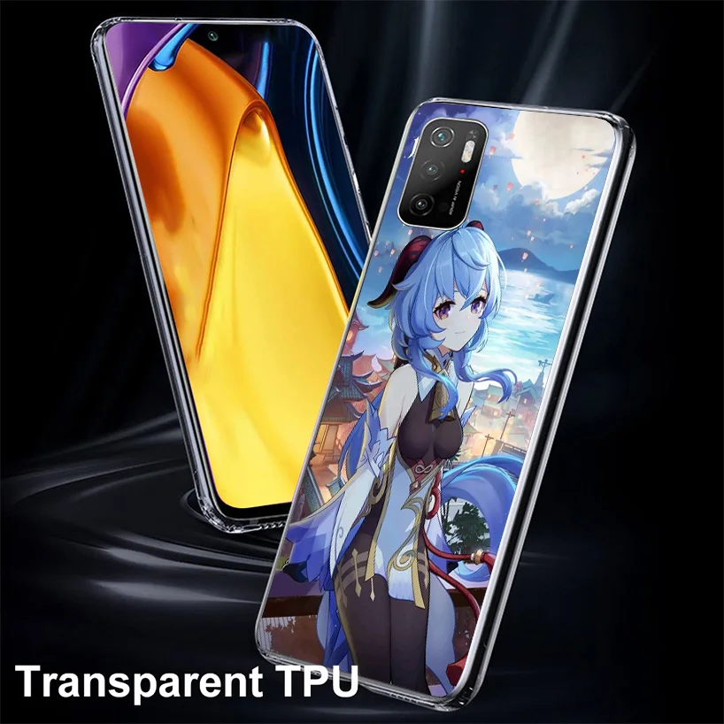 Чехол для телефона Genshin Impact Ganyu Xiaomi Poco X5 X4 X3 Nfc X6 F5 Pro F4 Gt F3 F2 F1 M5 M5S M4 M3