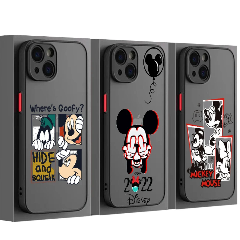 

Disney couple Mickey and Minnie For Apple iPhone 13 12 11 Mini XS XR X Pro MAX 8 7 6 Plus Frosted Translucent Phone Case