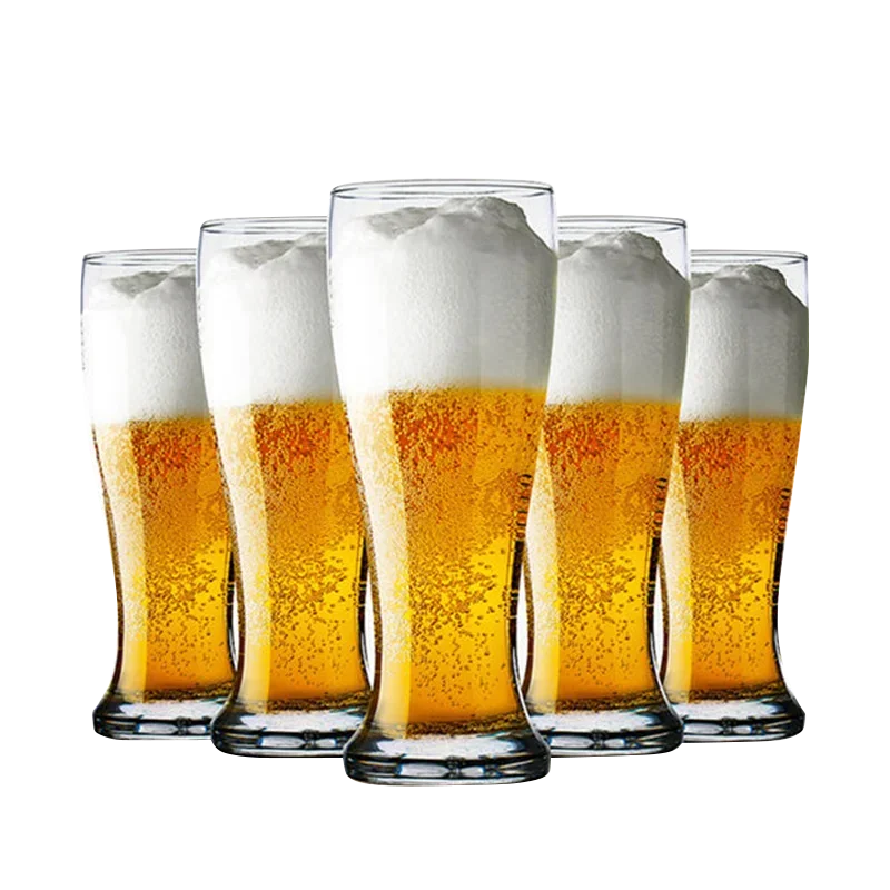 Фото Набор из 2-х стаканов для пшеничного пива Weizen: уникальные кружки для крафтового пива, хрустальные стаканы для сока, посуда для напитков, товары для домашнего бара №1