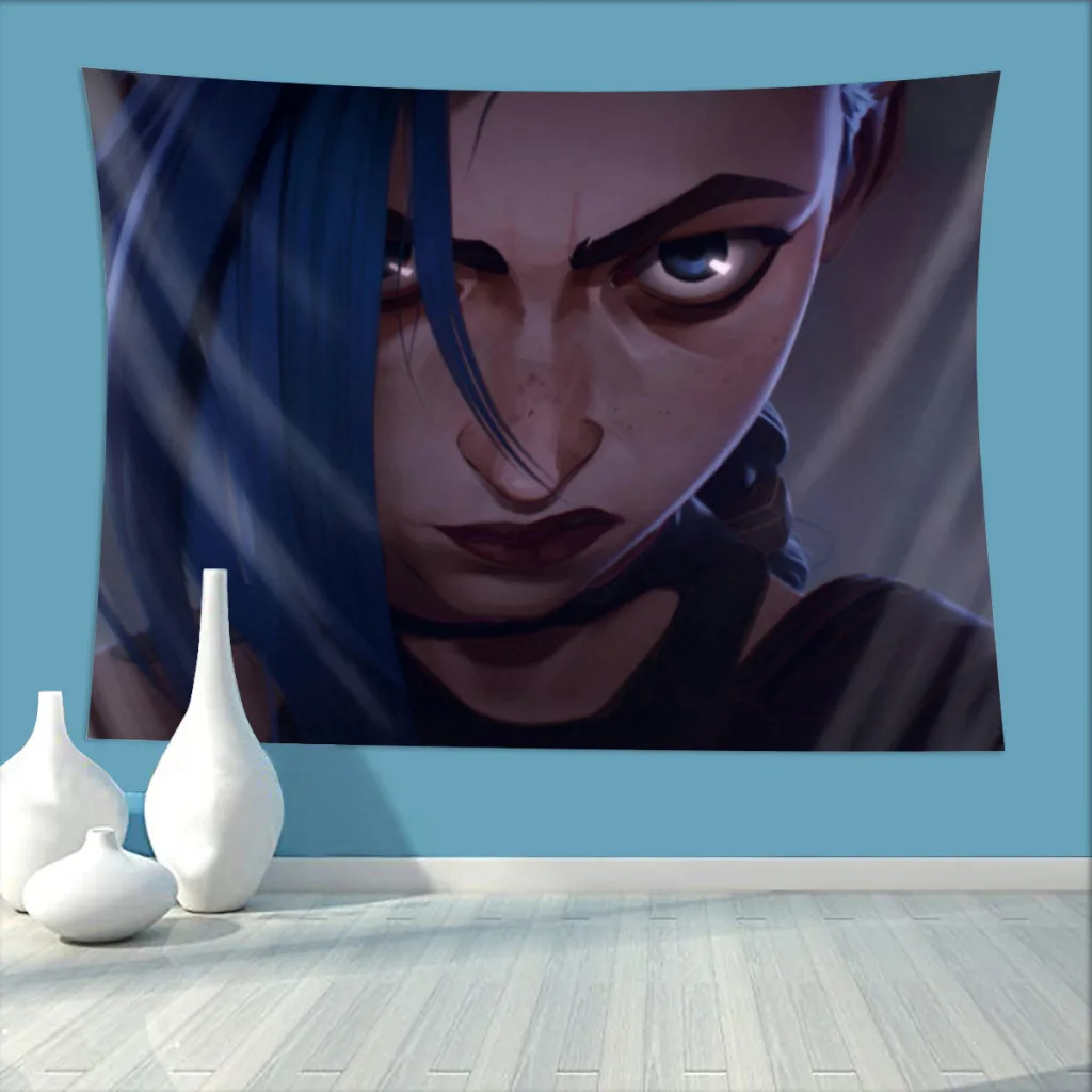 

Angry Home Tapestry Arcane LOL Anime Background Hanging Covering Wall Arts Decor Ornaments Beach Mat