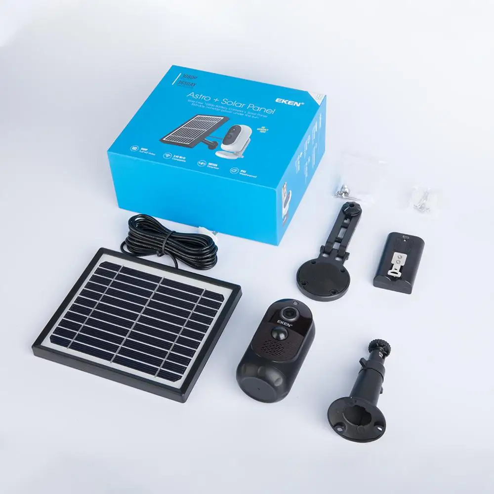 IP-камера безопасности EKEN 1080p IP65 с солнечной панелью обнаружением движения Wi-Fi |