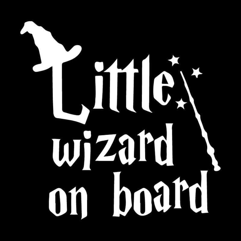 

LITTLE WIZARD ON BOARD Rear Windshield Car Sticker Warning Vinyl Decals 12cm*12cm