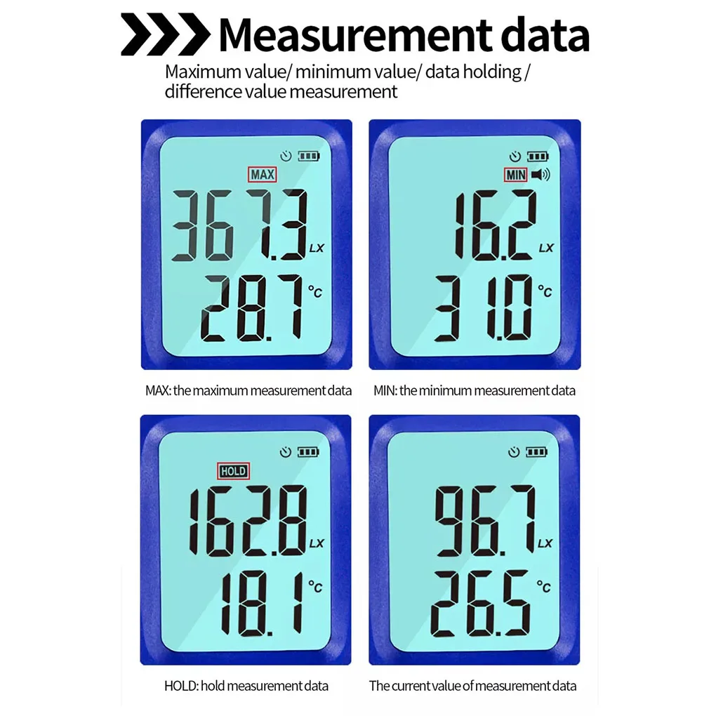 

Wintact WT81 WT81B Bluetooth Digital Lux Meter Illuminometer Meter Tester Environmental Testing Equipment