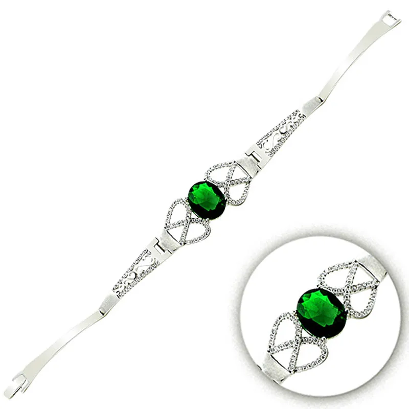 

Серебряный браслет с искусственным цирконием