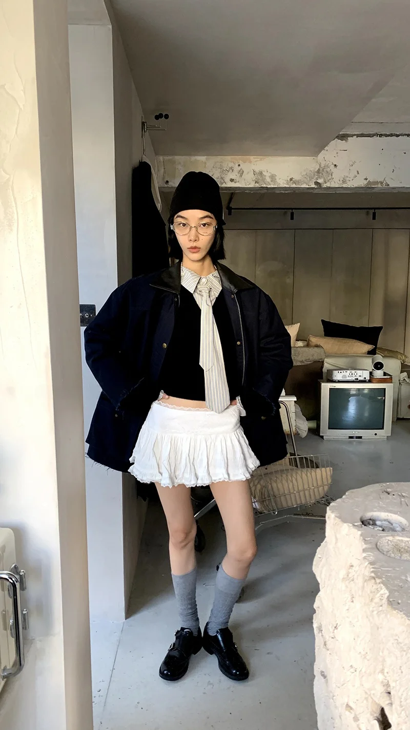 Lonslan 2023 осенне-зимняя новая универсальная стеганая верхняя одежда средней длины