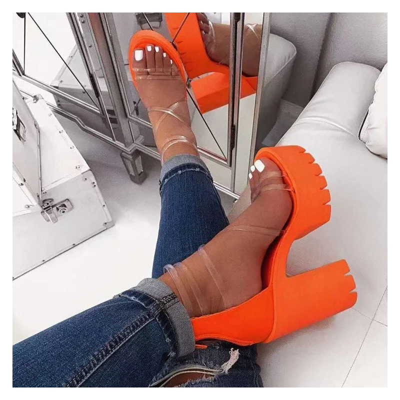 

LALA IKAI 2021 Sexy Classic High Heels Women Sandals Summer Shoes Ladies Strappy Pumps Platform Heels Woman Ankle Strap Shoes