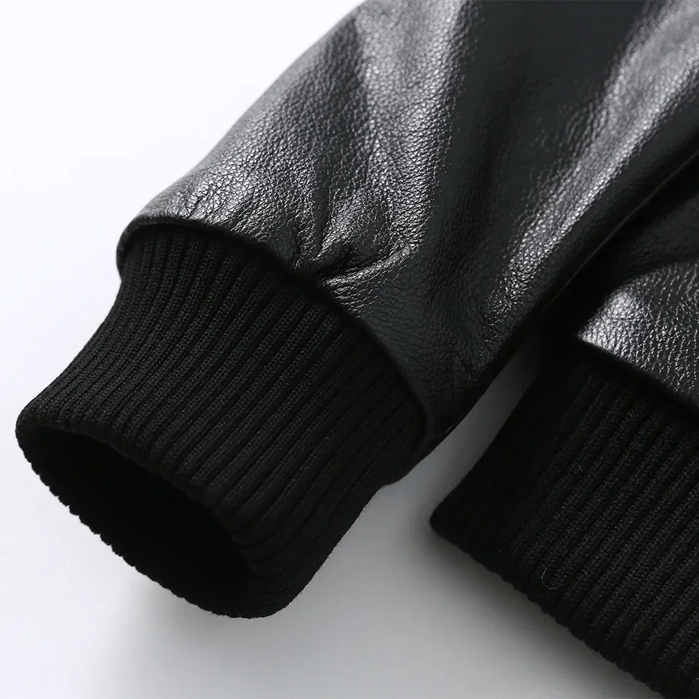 Мужская приталенная куртка из натуральной воловьей кожи размеры до 5XL