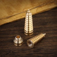 1 piece wenchang tower wenchang pen pendant pure brass gold keychaincreative brush champion pen pendant