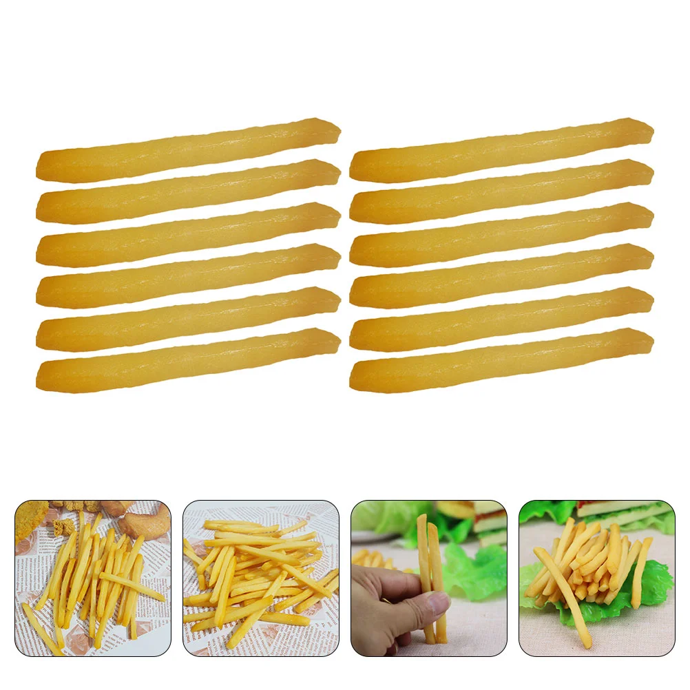 

12 PCS Simulation French Fries Chips Model Party Decoration Fake Kids Food Toys Simulated Pvc Child