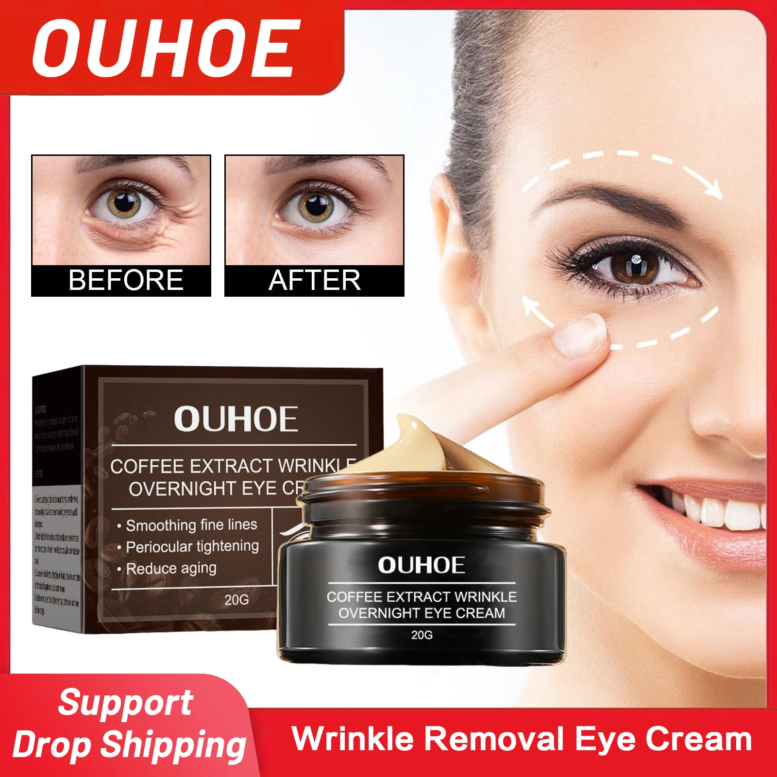 

Wrinkle Removal Eye Cream Anti Dark Circles Reduce Puffiness Lifting Firming Skin Fade Fine Lines Moisturizing Brighten Eye Care