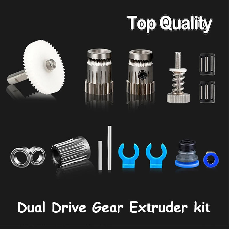 Dual Drive Gear Hardened Steel Upgrade Kit Extruder Drivegear For BMG Prusa i3 3D Printer Bowden