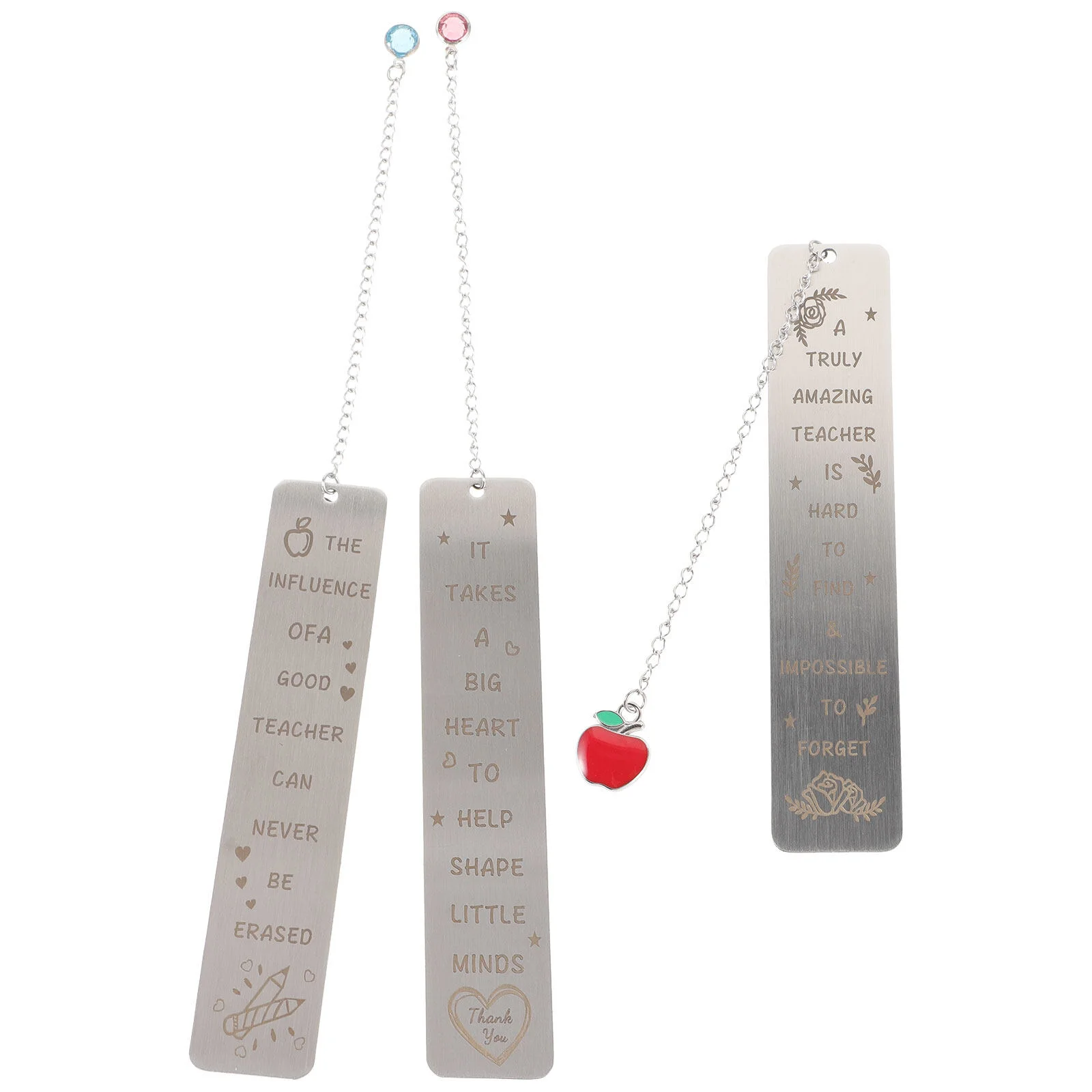 

3 Pcs Graduation Season Men’s Gifts Decorative Book Marker Metal Teacher's Day Bookmark Women Rhinestones Man Thanksgiving