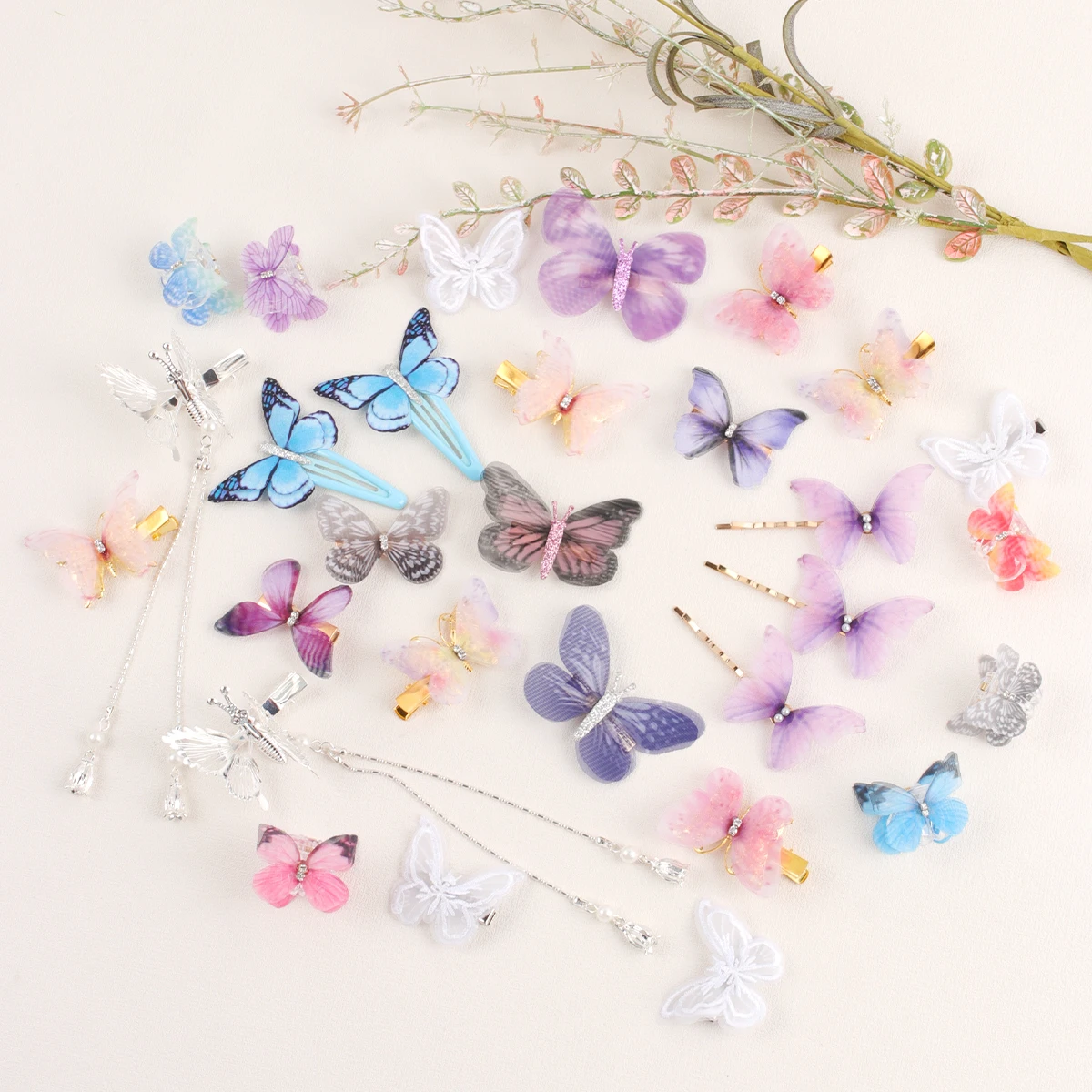 

6PCS/Set Fashion Girls Butterfly Hair Clips Baby Kids Barrette Wedding Hairpins Dress Parts Girls Hair Accessories Ornaments