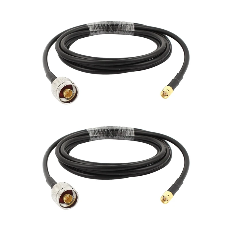 

2X N Type Male To SMA Male 2 Meters Antenna Coaxial RG58 Cable Connector