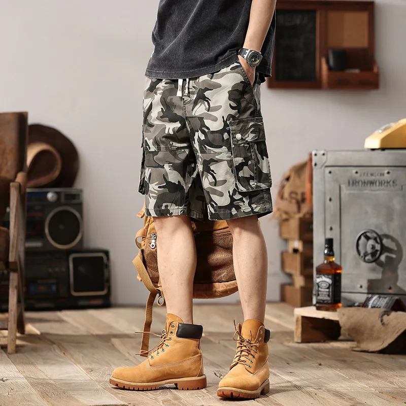 Шорты мужские камуфляжные большого размера рабочая одежда короткие штаны