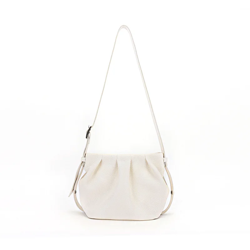 

2022 New Fashion Sheepskin Casual All-match Candy Colors Pleated Cloud Bag Solid Concise Shoulder Bag Crossbody Bag Office Daily