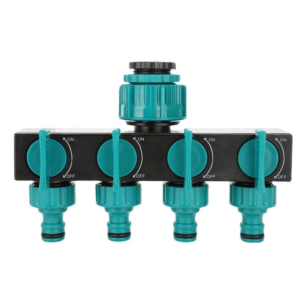 

4-Way Water Splitters Garden Drip Watering Connector Fittings Valves Automatic Kit Outdoor for Greenhouse Plants