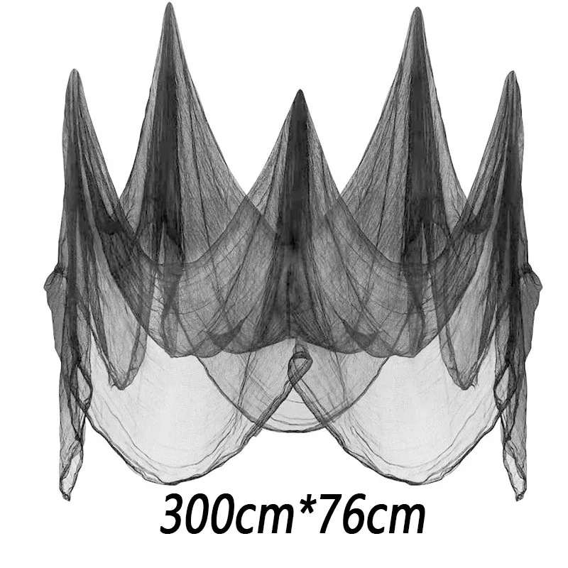 

Черно-белая марлевая ткань для декора Хэллоуина
