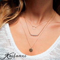 kaifanxi 316l stainless steel necklace not real layered necklace with 3 pieces titanium steel necklace jewelry