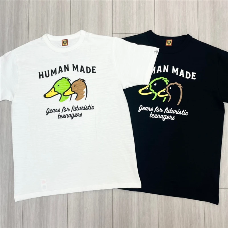 

22SS NEW HUMAN MADE T-shirt Men Women 1:1 High Quality Duck Print T Shirt Slub Cotton short sleeves Tee