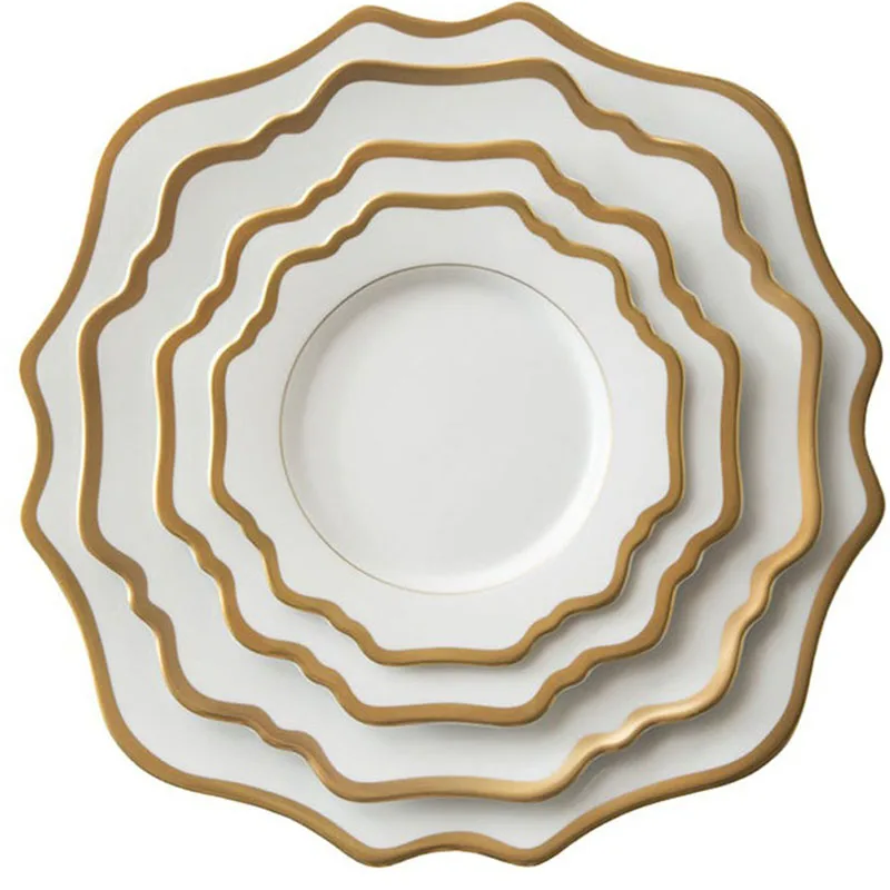 

Nordic Japanese Ceramic Tableware Set White Phnom Penh Western Steak Plate Salad Plate Dinner Plate Household Utensils Dishes