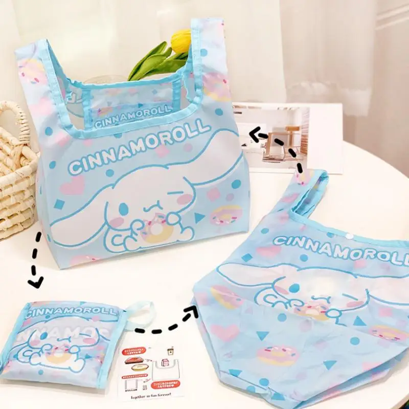 

Милая сумка для ланча Sanrio Littletwinstars Kuromi, мультяшная сумка для защиты окружающей среды, маленькая сумка для покупок, ручная сумка, удобная сумка