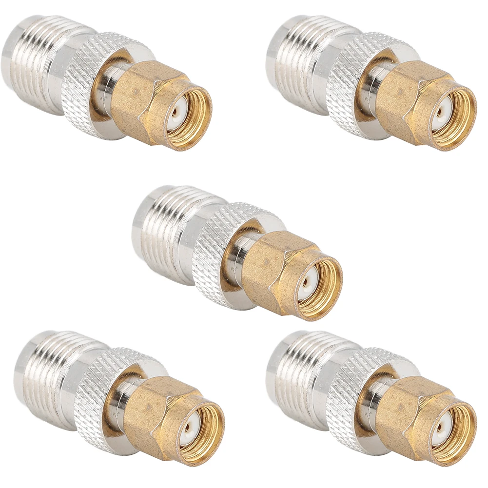 

5 Pcs Coaxial Adapter Nickel Plated Brass Contact SMA Male to TNC Female Connector