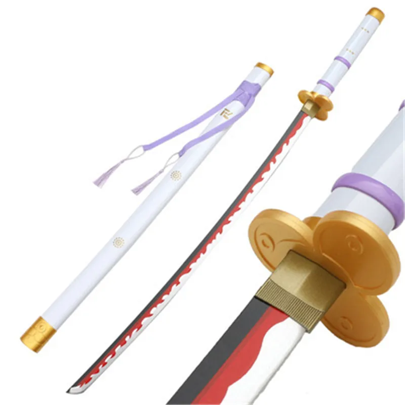 One Piece 104cm Newest Cosplay Roronoa Zoro Katana White/Black Yama Demon 2nd Kitetsu enma Sauron  Weapon Wood Sword Prop