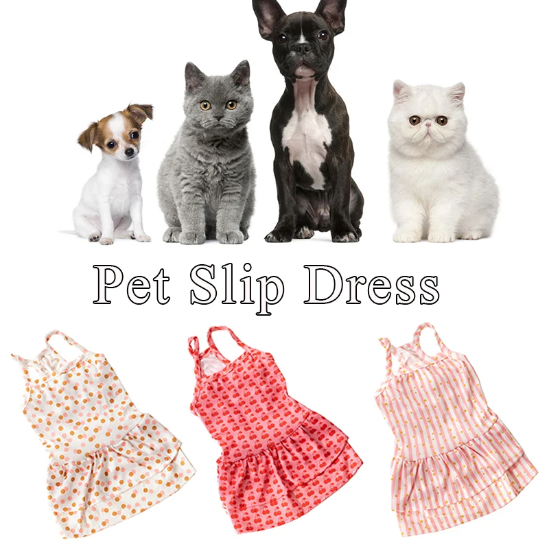 

Cherry Print Dog Clothes Dress Costume Cute Fashion Summer Tank Floral Skirt Japan And South Korea Summer Small Pet Supplies