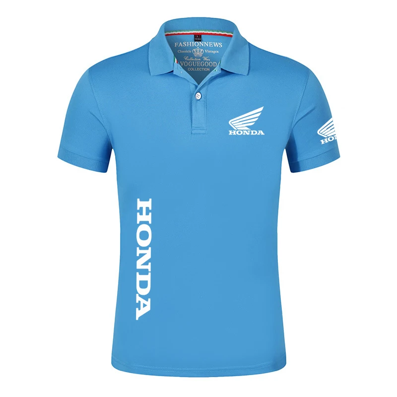 

2023 New Summer Honda Logo Printed Business Casual Sports Solid Color Short Sleeve Men's Popular Lapel Cotton Quality Polo Shirt
