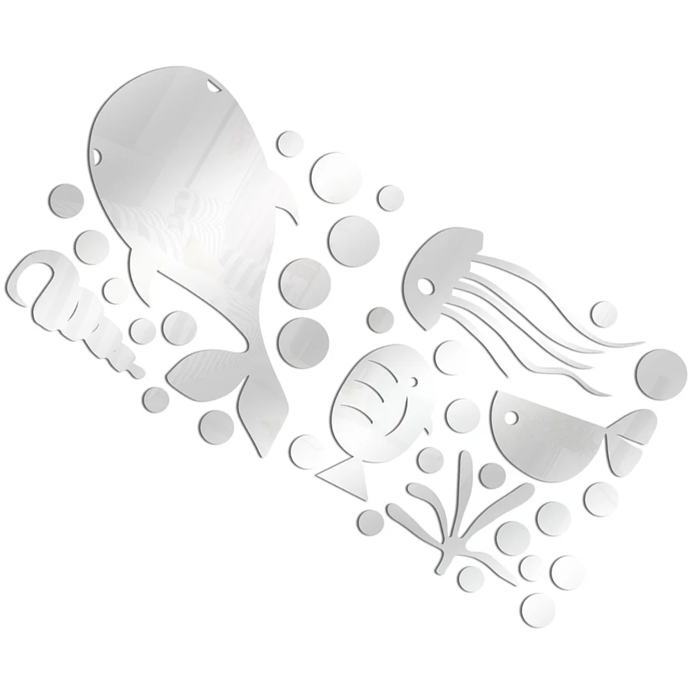 

Wall Sticker Decal Applique Mirror Decor Decoration Fish Decals Decorative Stickers