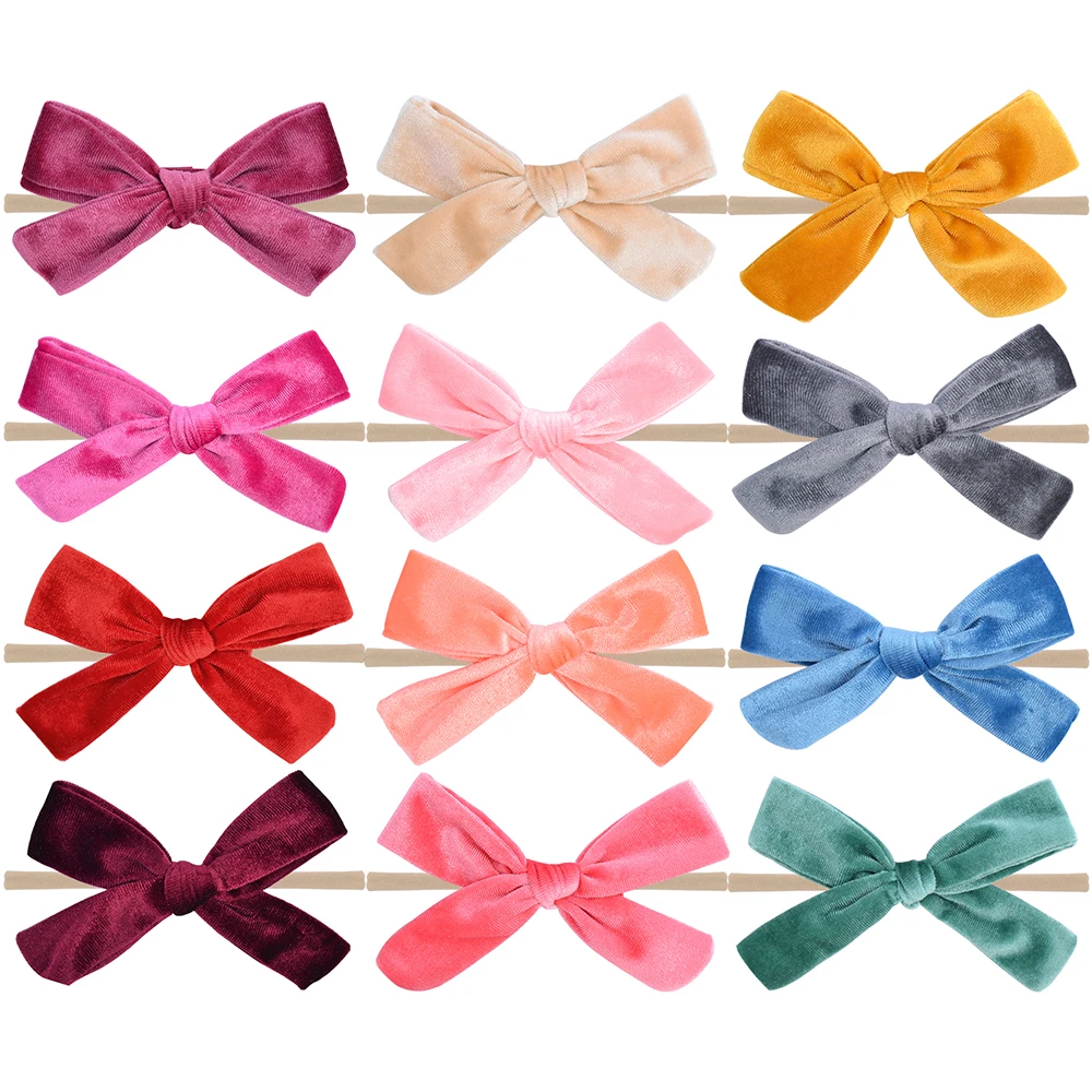 

1 шт. нейлоновая повязка на голову для детей однотонные банты для волос для маленьких девочек эластичная повязка для волос Бутик тюрбан голо...