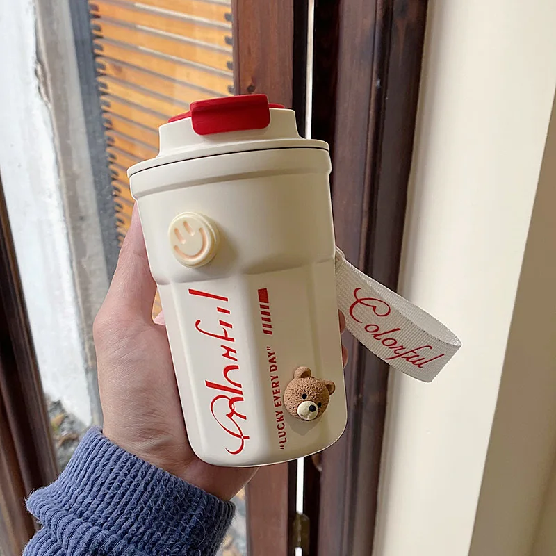 

380ml Stainless Steel Coffee Cup Outdoor Travel Insulated Tumbler Leak-proof Non-slip Car Vacuum Flask Portable Sports Thermos