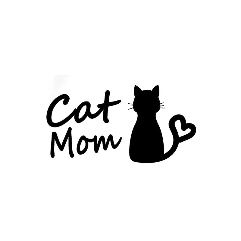 

13CM*6.7CM Cat Mom Car Sticker Funny Vinyl Decal Decor Black Silver for Fiat Stickers