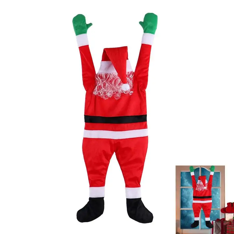 

Wall Climbing Santa Claus Suit Flannel Christmas Indoor Outdoor Decoration From Roof Gutters Eaves Chimney Stairwells Fireplaces