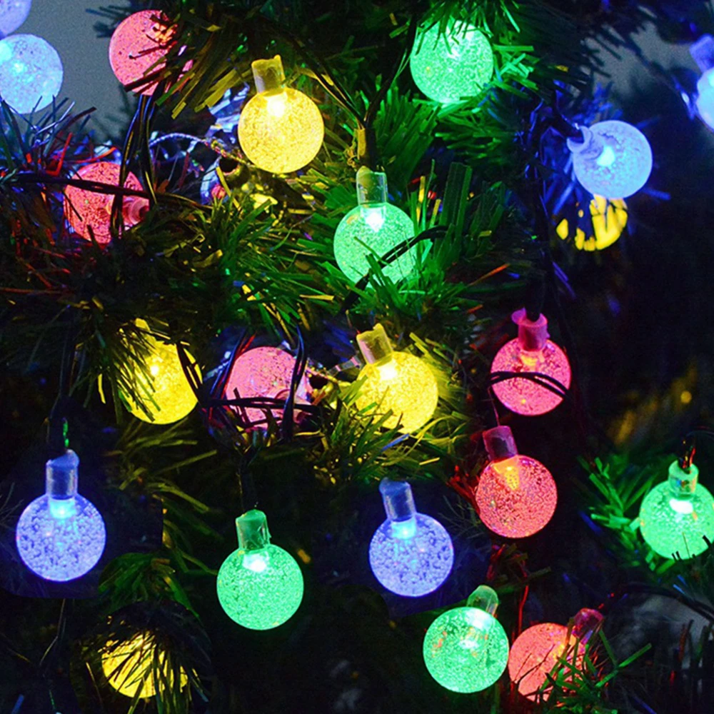 

Solar String Lights Outdoor 50 100 Led Crystal Globe Lights IP65 Waterproof String Fairy Lamps Solar Garden Garlands Decoration