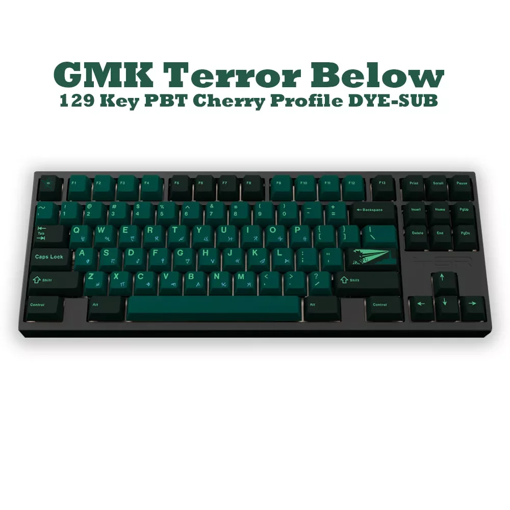 

New Terror Below Keycaps Cherry Profile 129 Key PBT DYE-SUB Keycap For MX Switch Mechanical Keyboard