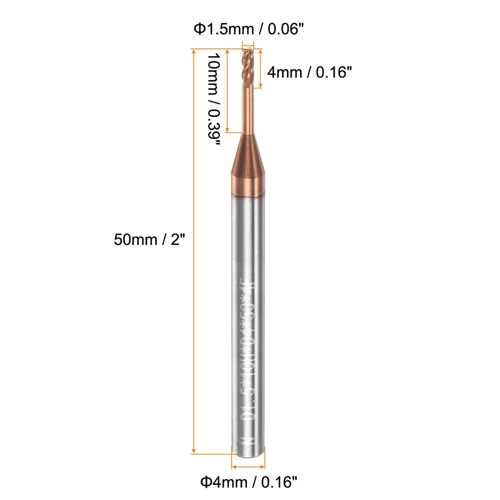

AlTiSin Coated Carbide End Mill 4 Flute Square For CNC Machining Centers Chamfered Round Shank Milling Cutter
